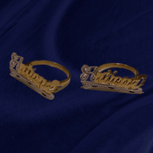 Load image into Gallery viewer, 14k Gold Plated Name Rings
